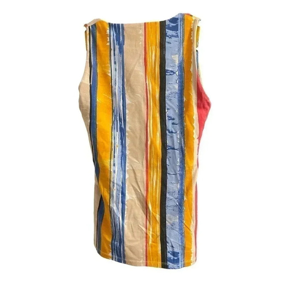 Zara Rainbow Stretchy Tank Top Office Casual Striped Shirt Size S - Picture 3 of 3